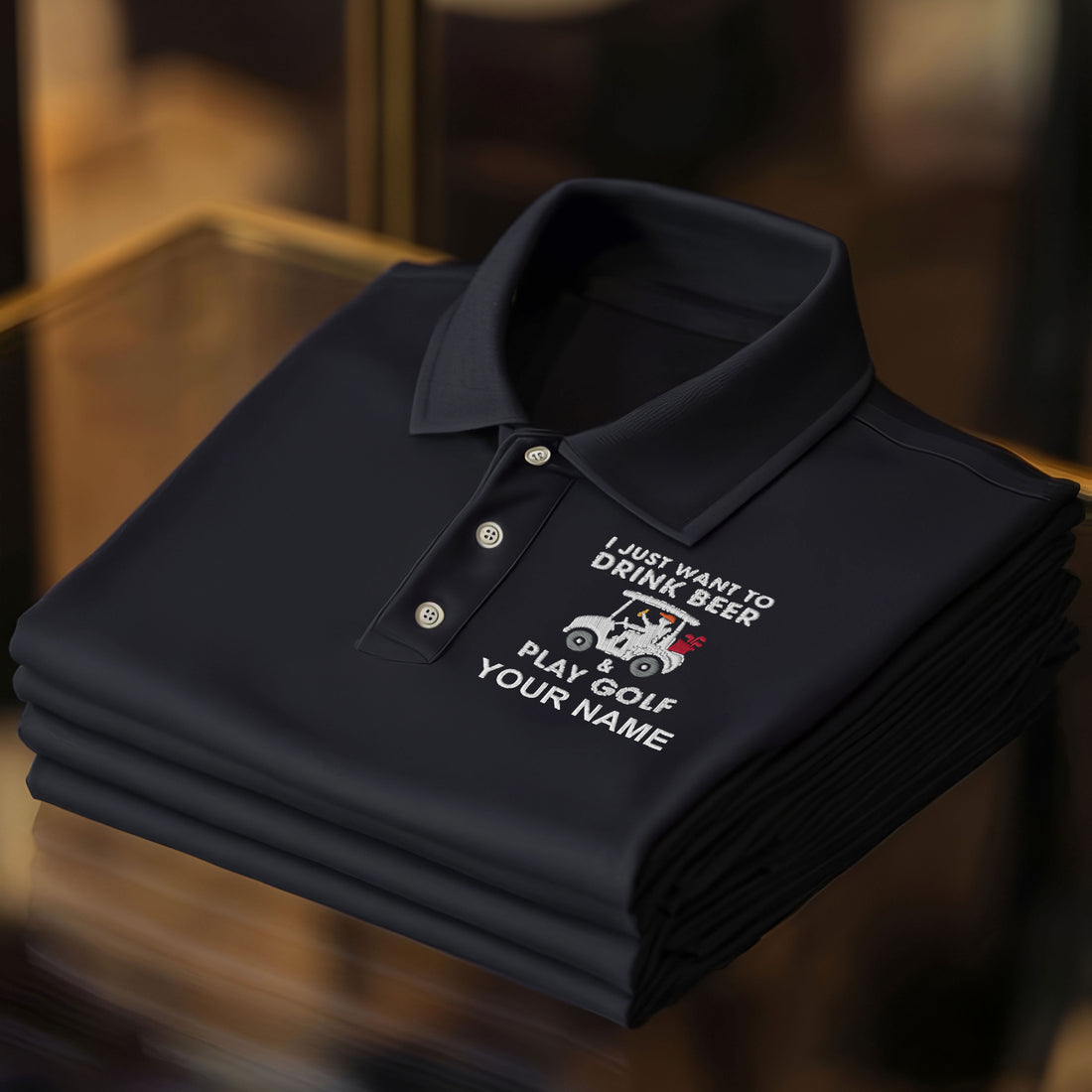 Golf And Beer Life Style Embroidery Polo Shirt, Mens Golf Shirt, Dad Golf Gift