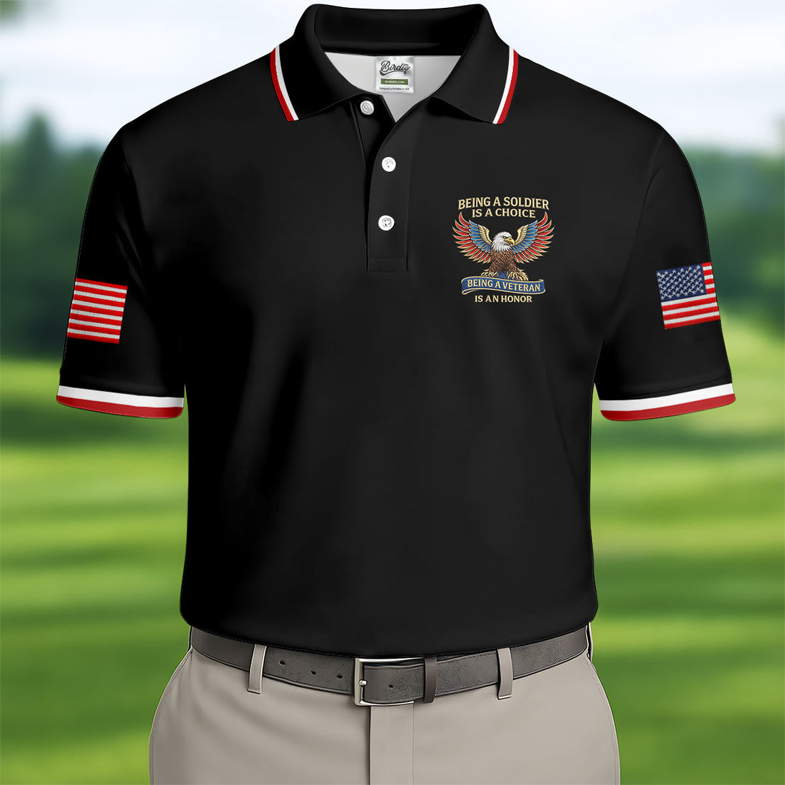 Being A Veteran Is An Honor Men's 250 Years USA Patriotic Golf Shirt, 4th of July Golf Shirt
