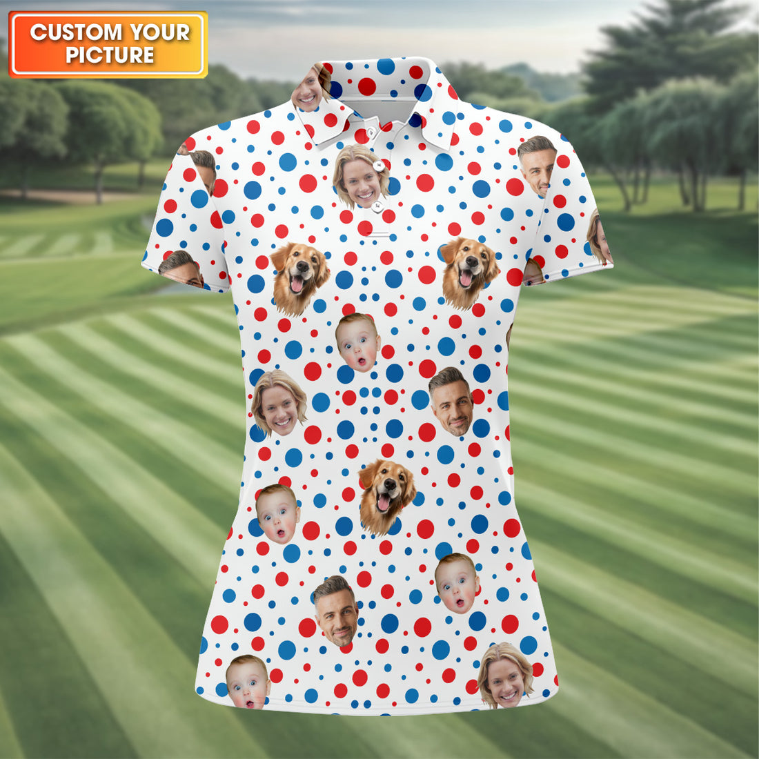 Long Sleeve Golf Shirts, Golf Polo For Ladies, Golf Tops For Women, Ladies Golf Shirt, Custom Face Shirt, Personalized Dog Shirts