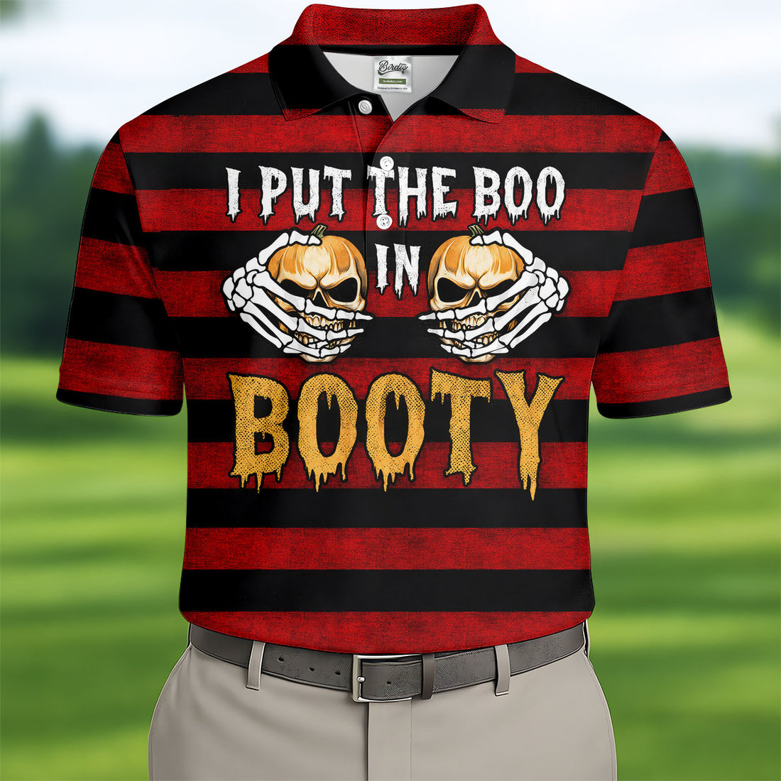 I Put The Boo In Booty Halloween Golf Polo Shirt, Men's Golf Shirt, Hawaiian Golf Shirt