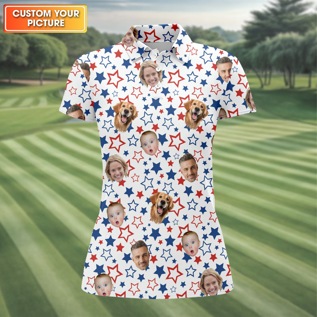 Patriotic Golf Shirt, USA Golf Shirt For Ladies, Custom Family Golf Shirt, Women's Golf Polo Shirt