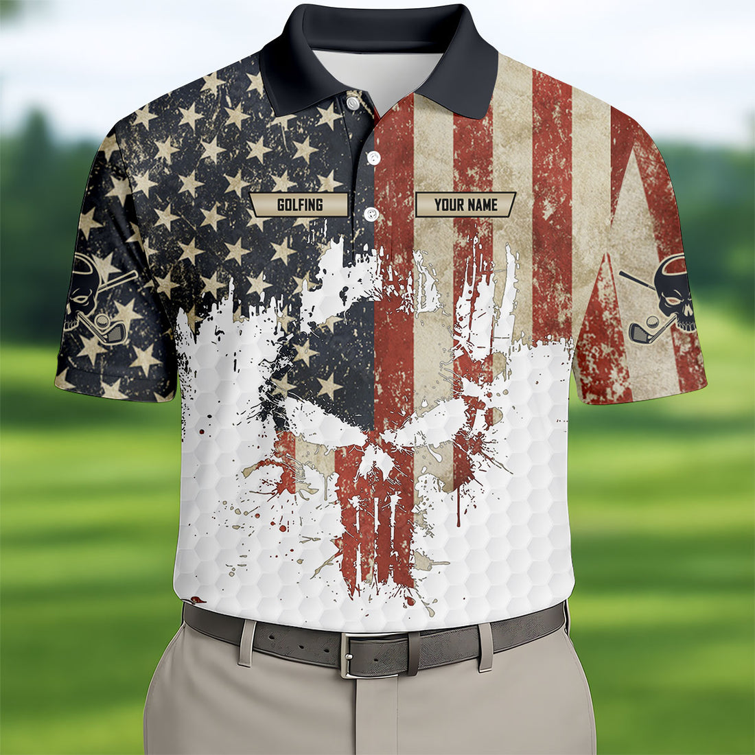 Golf Saved Me From Being A Pornstar Funny Golf Shirt, 250 Years Patriotic 4th Of July Golf Shirts For Men