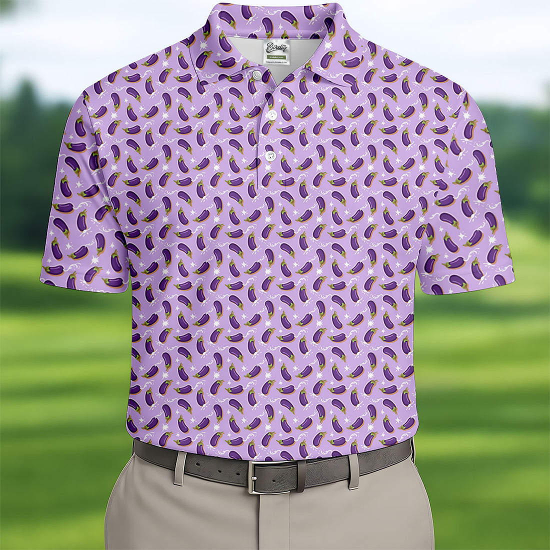 Funny Eggplant Purple Golf Shirt, Fun Golf Shirts For Men, Polo Shirts For Men, Golf Gift For Men