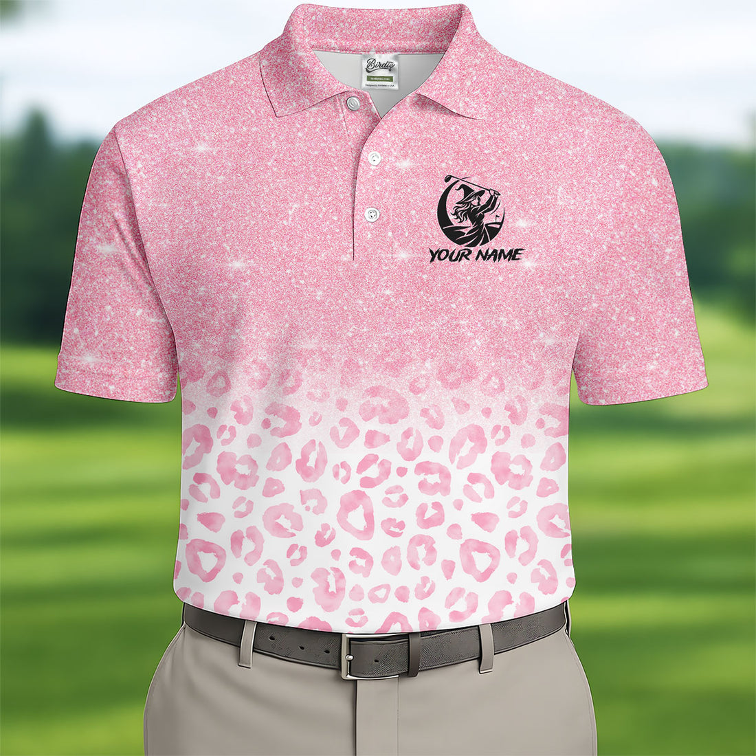 Custom Name In October We Wear Pink Halloween Golf Shirt, Men's Golf Shirt, Hawaiian Golf Shirt