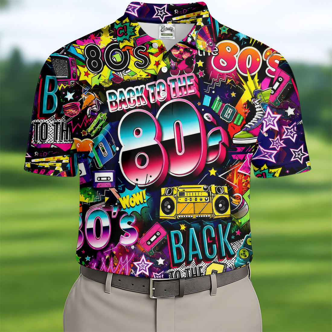 Back To The 80s Vintage Hawaiian Golf Shirt, Men's Golf Shirt, Polo Shirts For Men