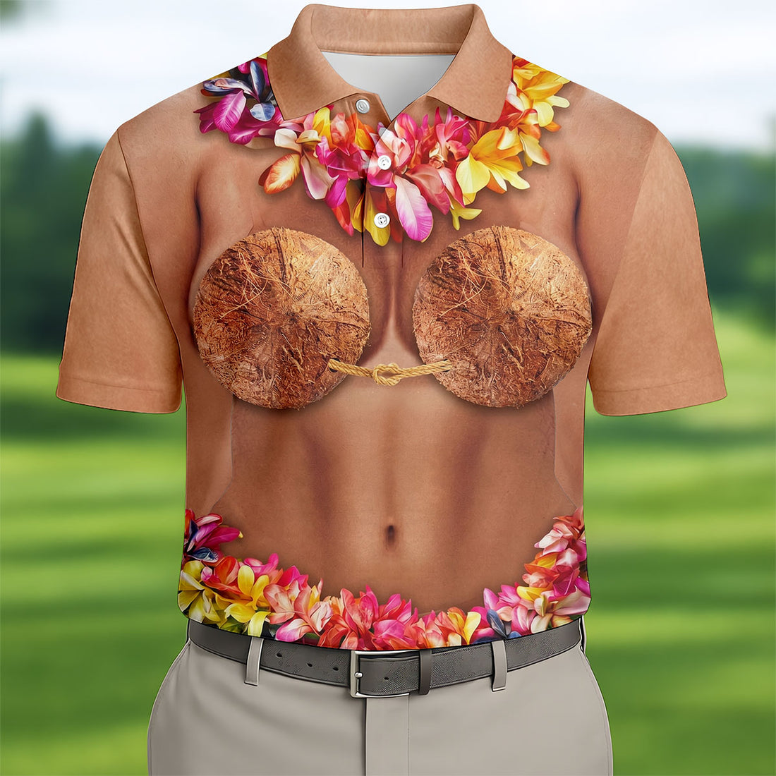 Tropical Theme Party Hawaiian Golf Shirt, Men's Funny Golf Shirts, Polo Shirts For Men
