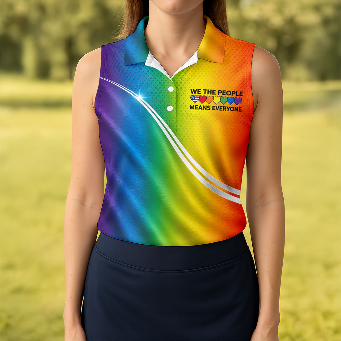 250 Years Of Freedom Women's Golf Shirt, LGBTQ Pride Rainbow, Women's Golf Top