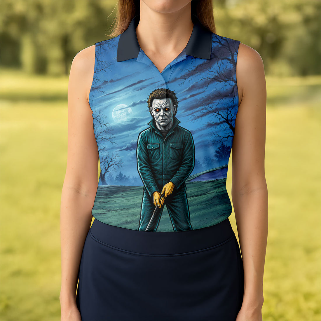 You Cant Kill The Bogeyman Horror Character Halloween Shirt, Women's Golf Polo, Ladies Golf Shirts