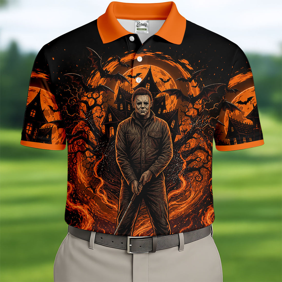 You Can't Kill The Bogeyman Halloween Golf Polo Shirt, Horror Character, Mens Golf Shirts