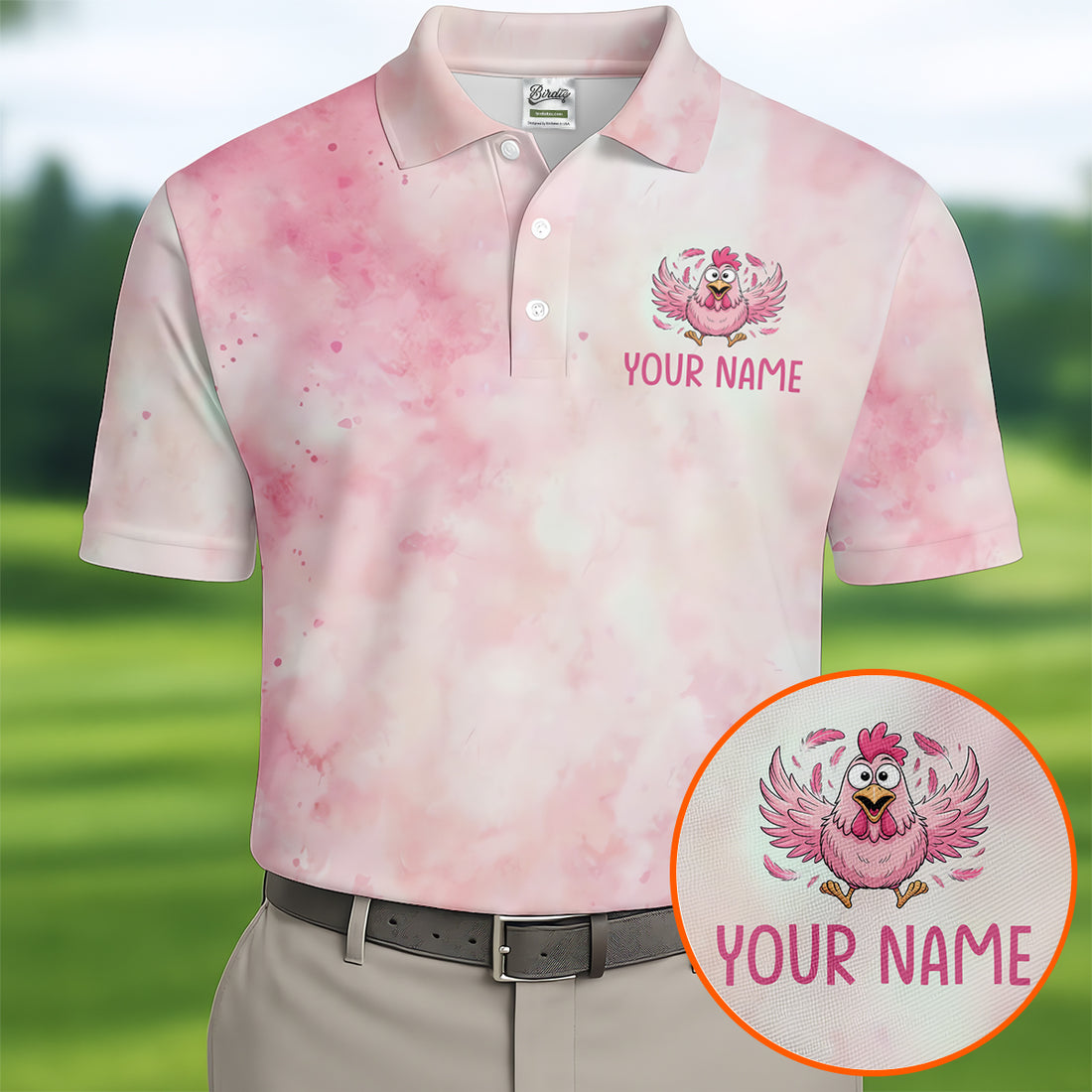 Custom F Caw F Breast Cancer Polo Shirt, Mens Golf Polo, Golf Apparel For Men