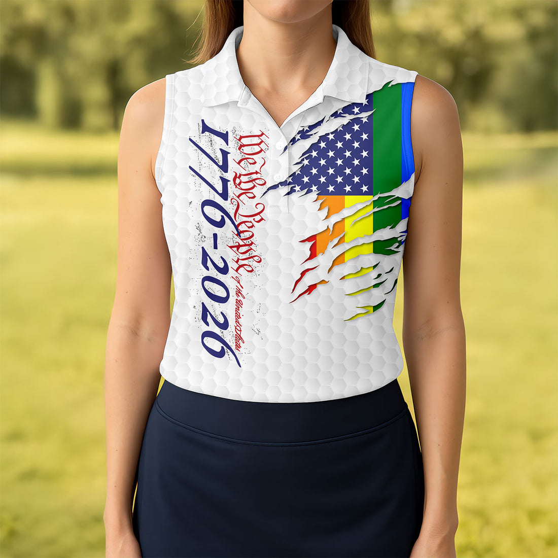Women’s We The People 1776 2026 Patriotic Golf Polo, Golf Shirts For Women, Women’s Golf Apparel