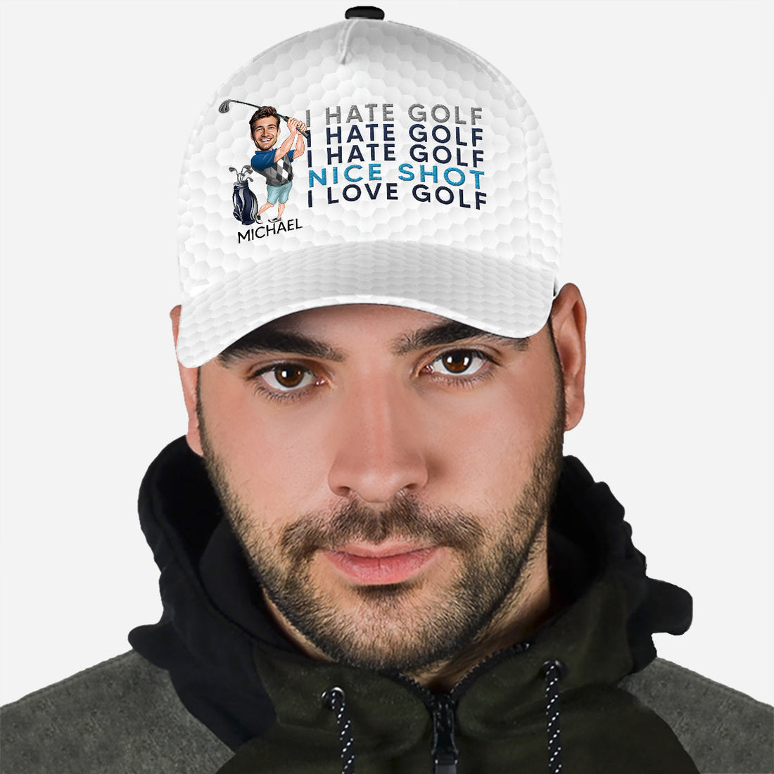 I Hate Golf Personalized Golf Cap, Funny Golf Hat, Dad Golf Gift