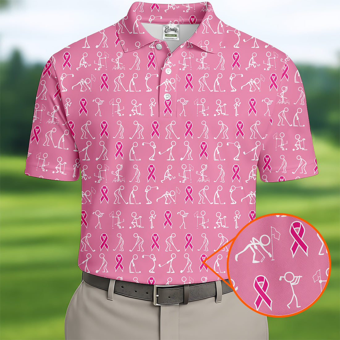 Breast Cancer Funny Figure Golf Shirt, Breast Cancer Awareness Shirts, Couple Golf Shirt. Matching Golf Shirt
