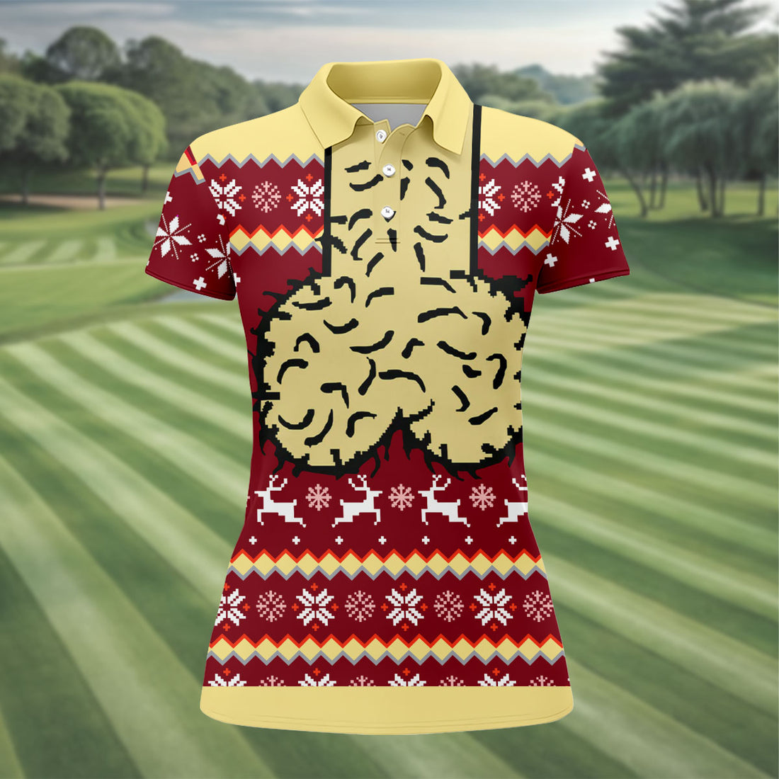 Funny Naughty Ugly Women's Golf Shirt, Dirty Humor Christmas Shirts For Women, Funny Christmas Golf Shirt