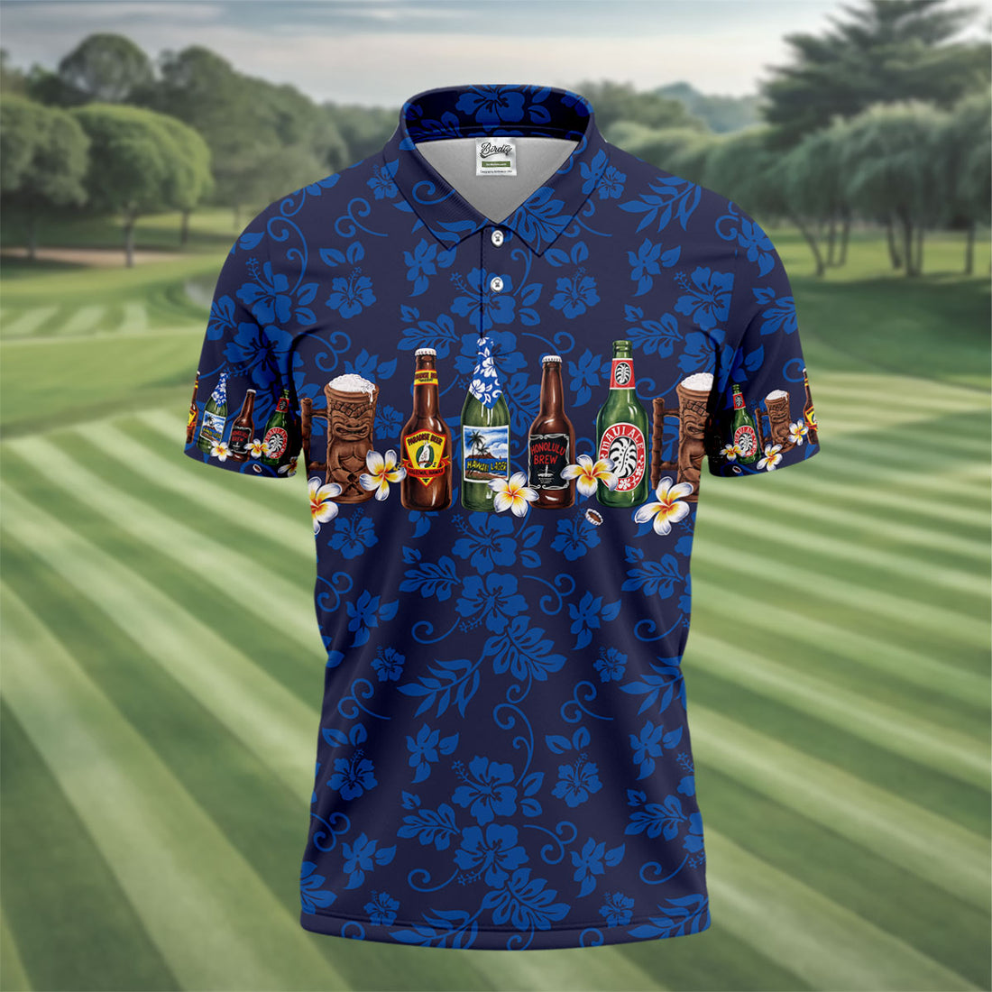 Hawaiian Beer Floral Golf Shirt, Men’s Golf Shirt, Golf Polo Shirts For Men