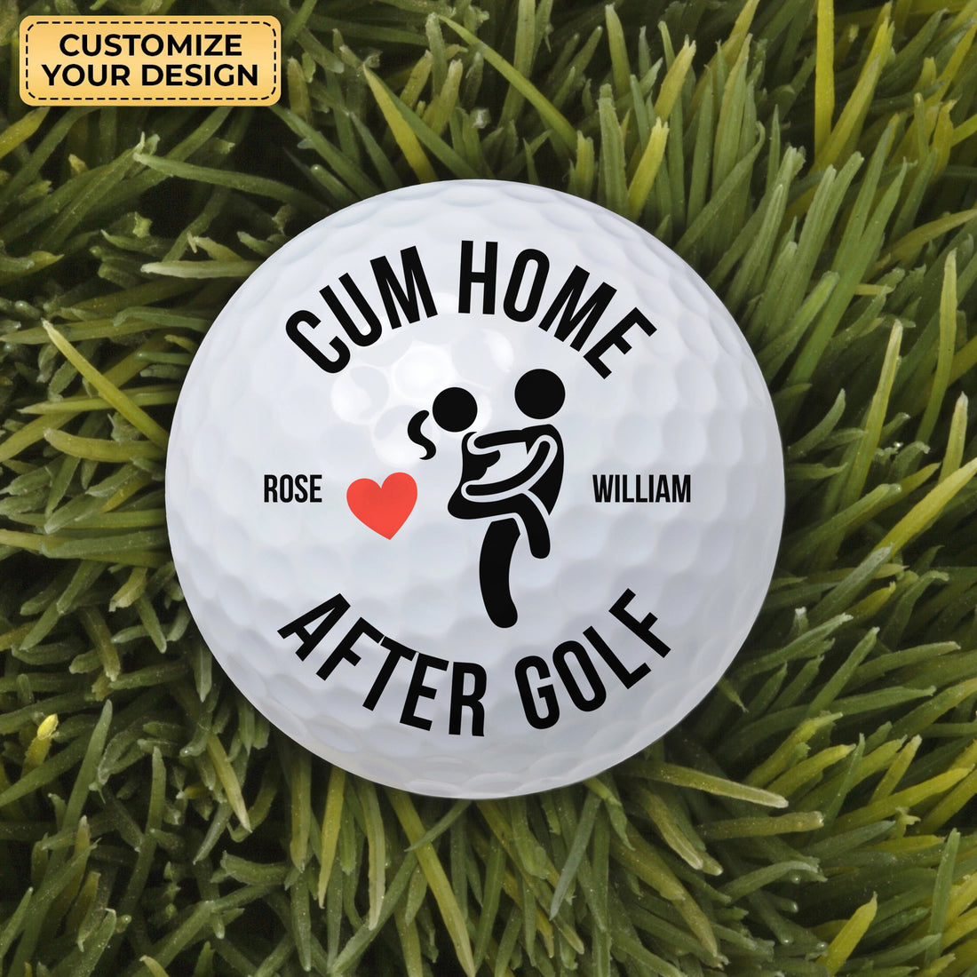 Cum Home After Golf Printed Golf Balls, Christmas Golf Gift, Cool Golf Gifts, Personalized Golf Balls