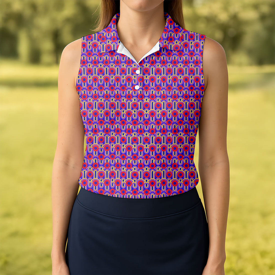 Phish Vegas Donut Retro Groovy Hawaiian Golf Shirt, Women's Golf Tops, Ladies Golf Shirts