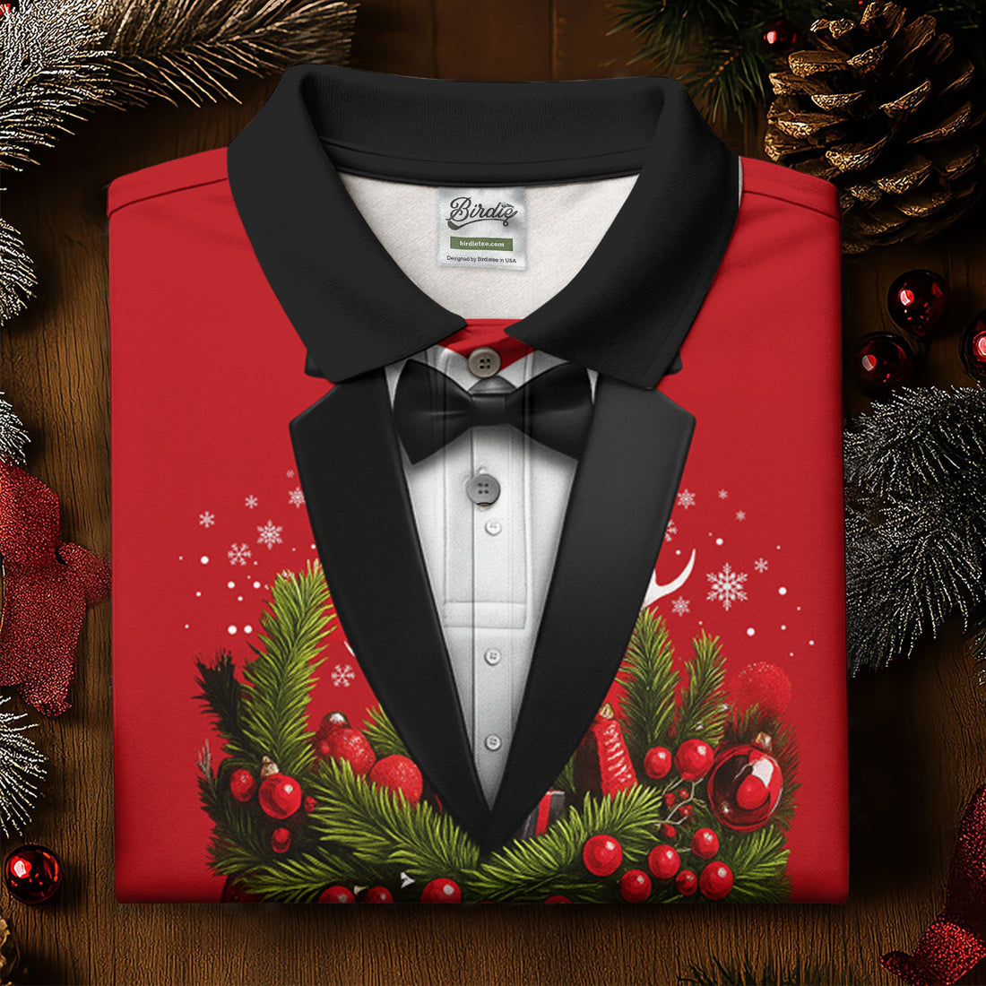 Christmas Mistletoe Vintage Prints Women Golf Top, Christmas Golf Shirt, Ladies Golf Tops
