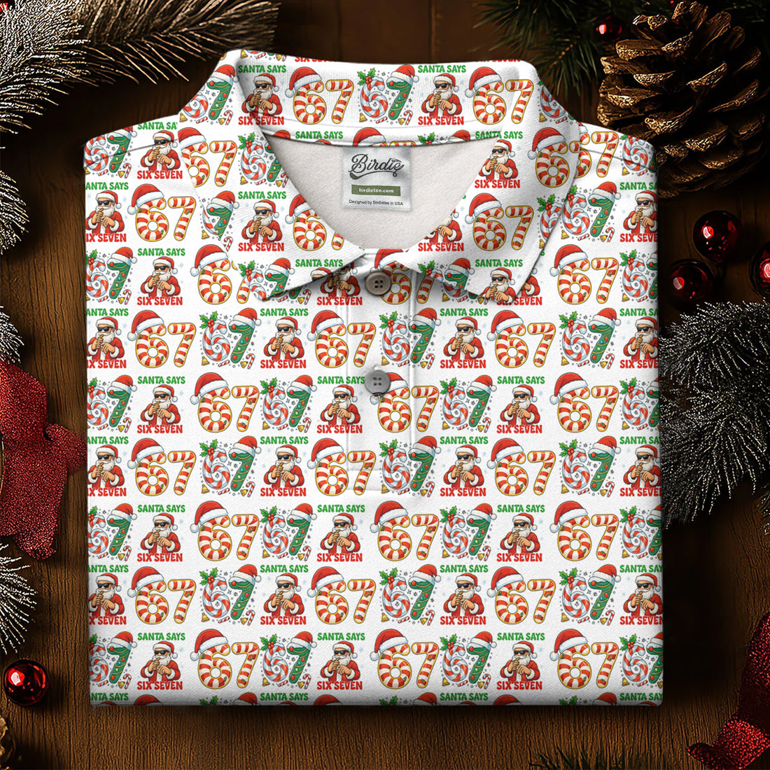 Santa Says Six Seven Funny Christmas Golf Tops For Women, Christmas Golf Shirt, Women Golf Apparel