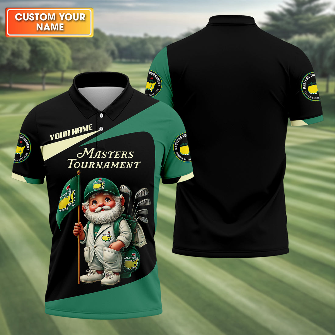 Golf Tournament Gnomes Custom Mens Golf Polo Shirt, Mens Golf Gift, Funny Golf Shirt