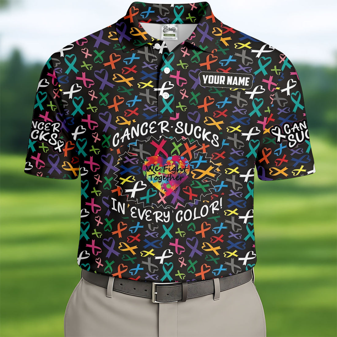 Custom Breast Cancer Sucks In Every Color Polo Shirt, Men's Golf Shirt, Golf Apparel For Men