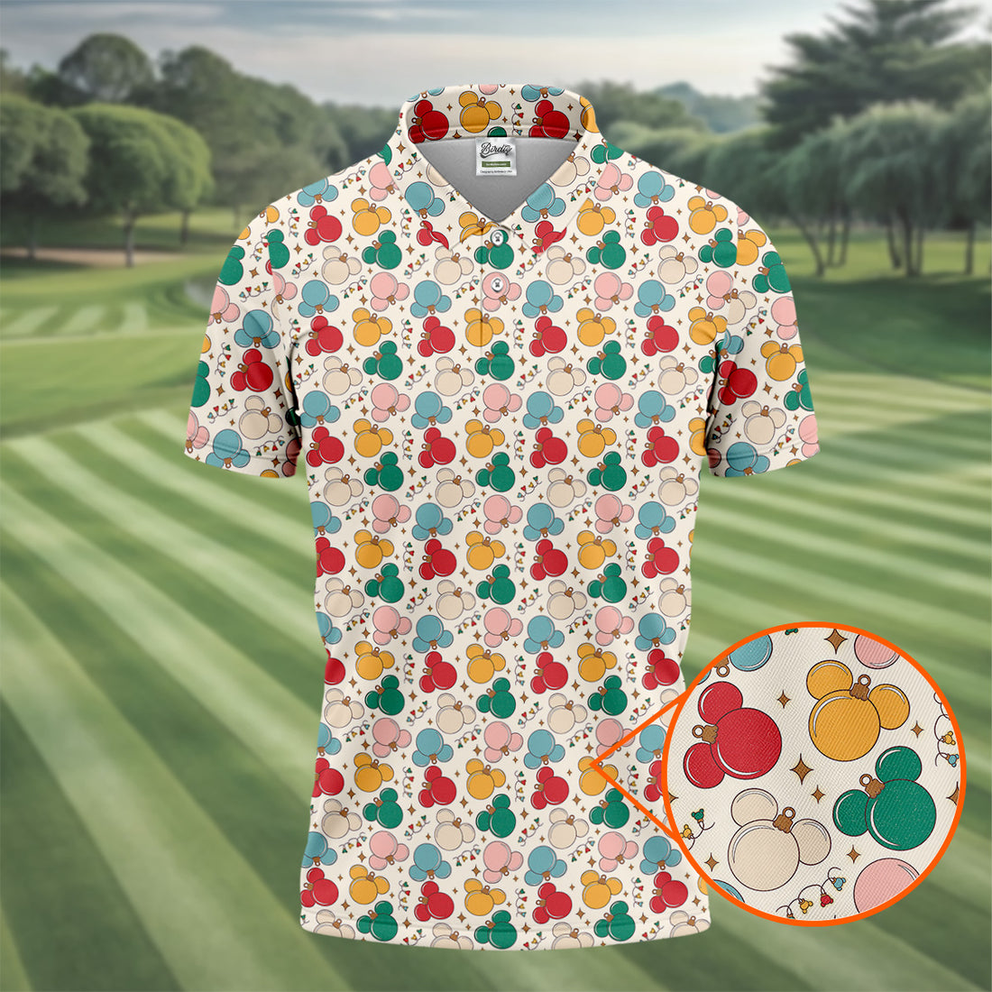 Colorful Christmas Fun Men's Golf Polos, Gifts For Golf Lovers, Polo Shirts For Men, Christmas Golf Shirt