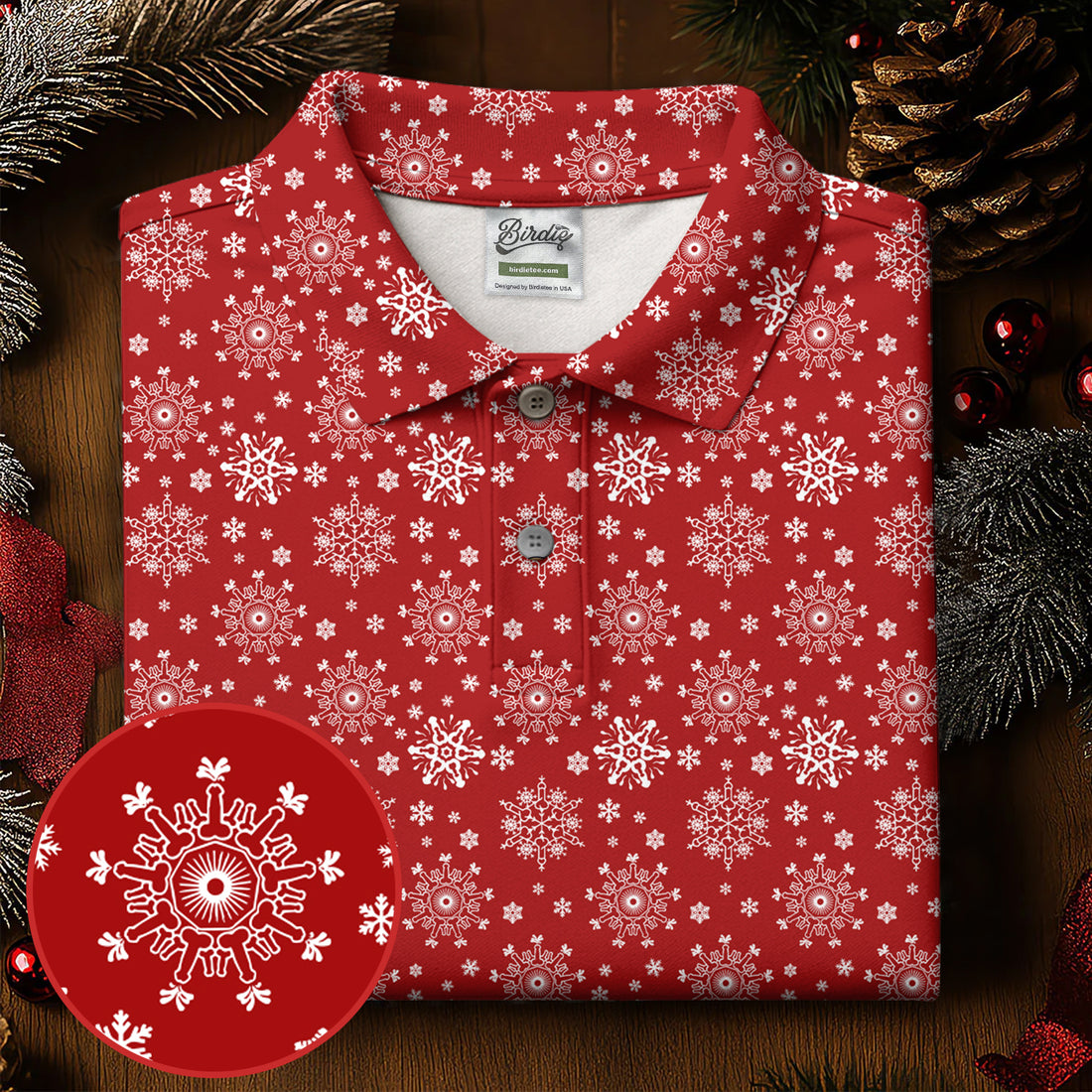 Dirty Funny Adult Humor Snowflakes Red Golf Shirt, Fun Men's Golf Polos, Christmas Golf Shirt, Polo Shirts For Men