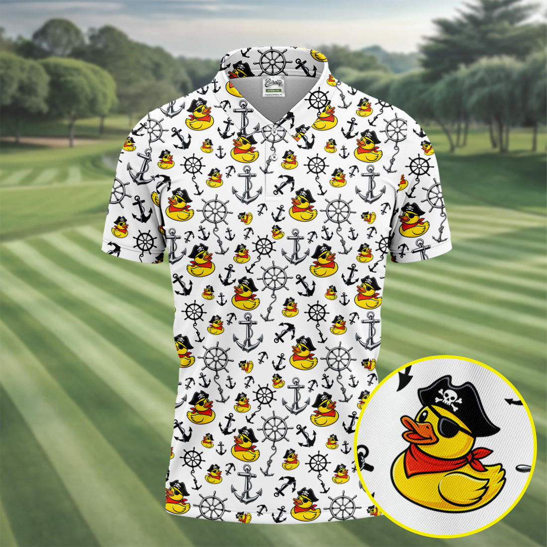 Pirate Rubber Ducks Funny Golf Shirt, Cute Golf Outfit, Golf Tops For Men, Golf Shirts For Men