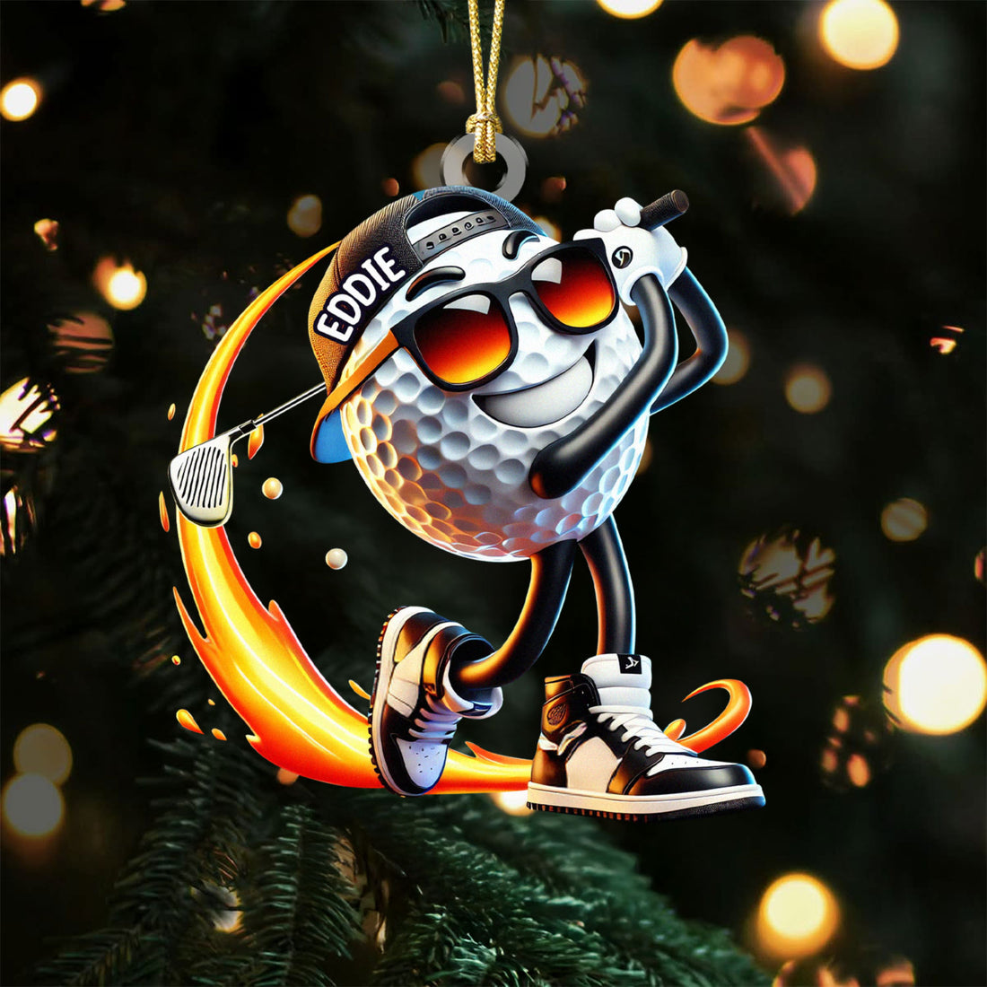 Great Golf Swings Golf Ball Acrylic Ornament, Golf Xmas Ornaments, Golf Christmas Gifts, Cool Golf Gift