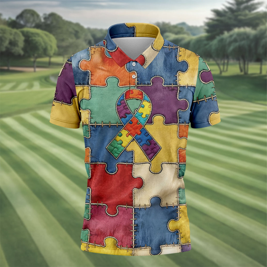 Men's Autism Awareness Print Short Sleeves t-shirt, Autism Awareness Shirt, Autistic Gifts For Adults