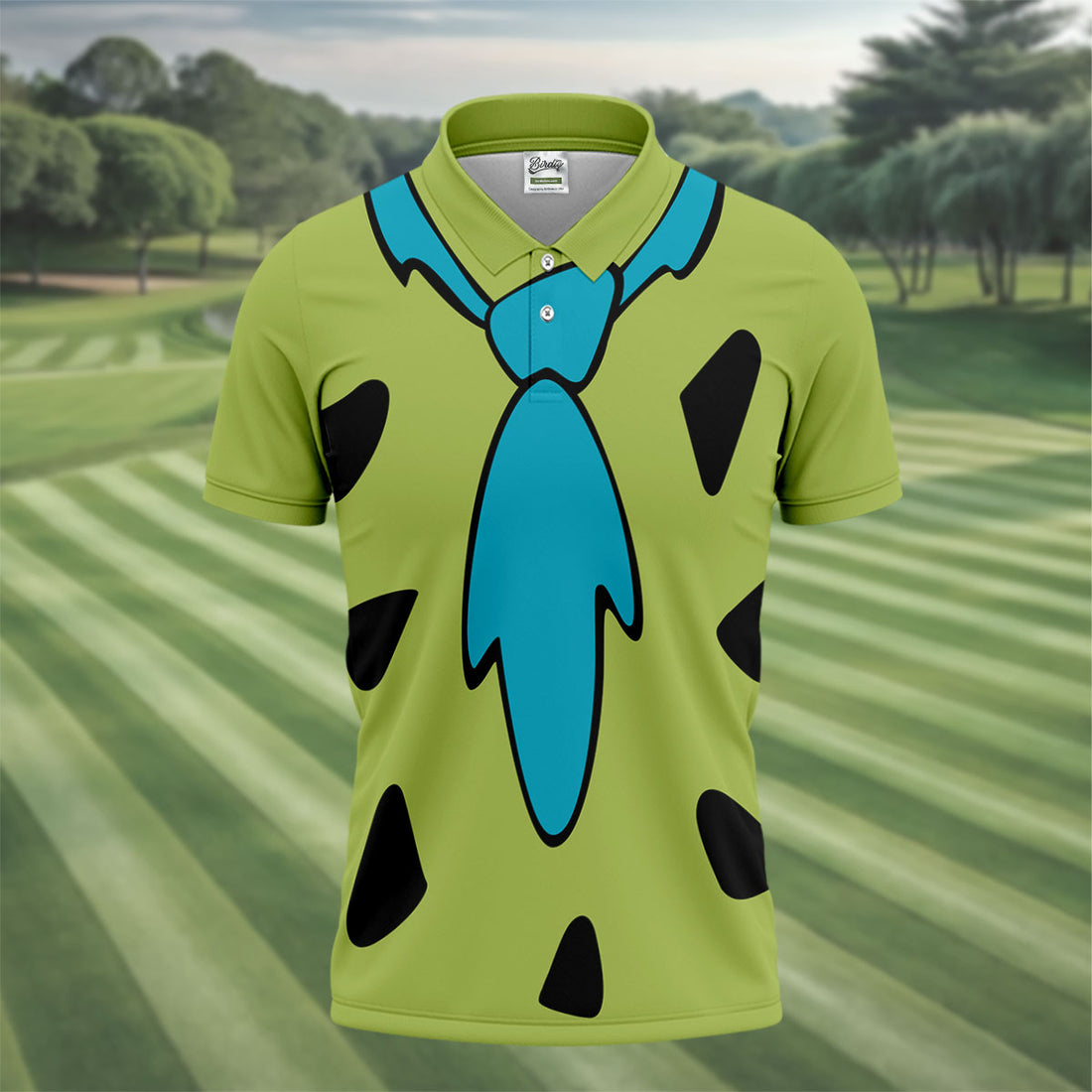 Green Stone Age Costume Hawaiian Golf Shirt, Mens Golf Polo, Golf Shirts For Men