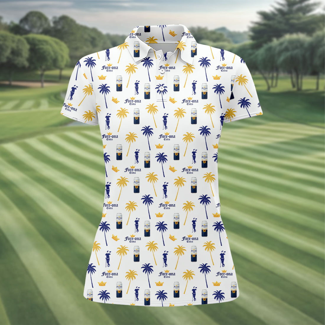 Fore-ona Extra Find Your Fairway Golfer Drinking Fun Women's Golf Shirts, Ladies Golf Shirts