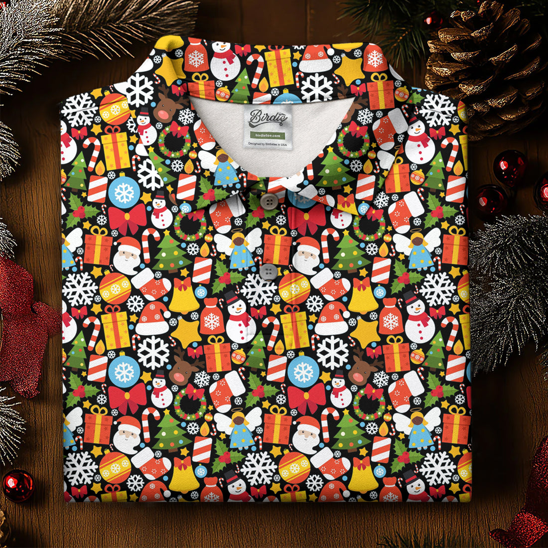 Festive Christmas Golf Tops For Men, Christmas Golf Shirt, Polo Shirts For Men, Golf Gift For Men