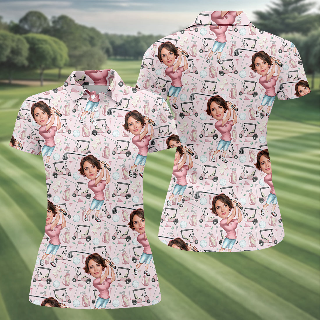 Custom Photo Golf Shirt, Funny Womens Golf Polo Shirt, Mothers Day Shirt