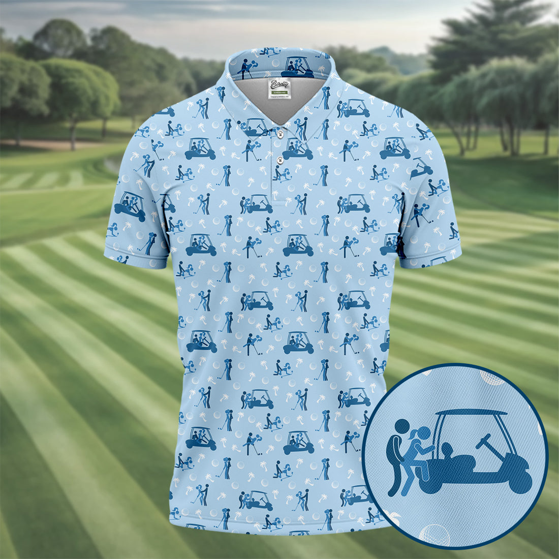 Naughty Couple Stick Figure Blue Funny Golf Shirt, Adult Humor Polo Shirts For Men, Golf Shirts For Men