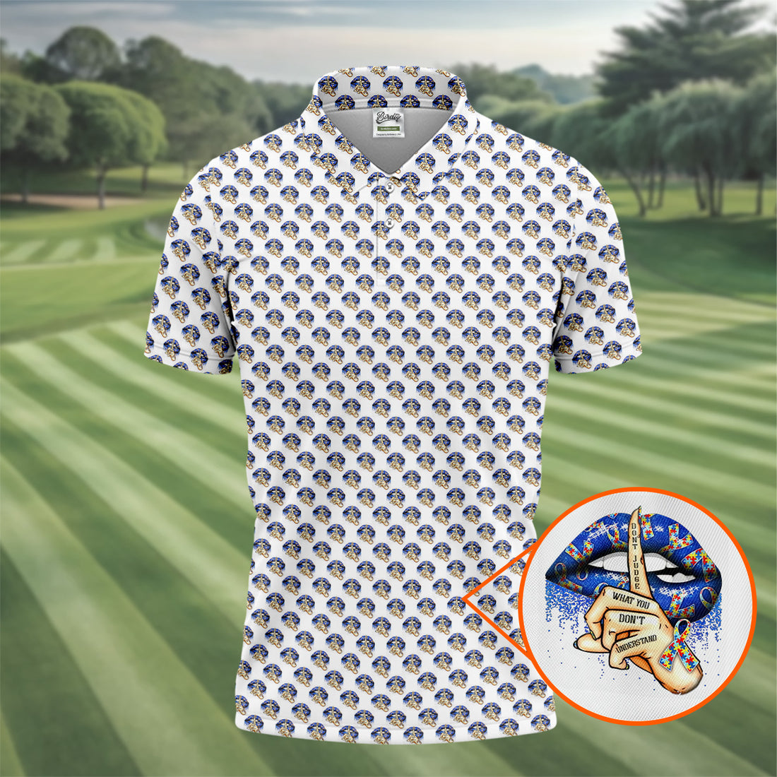 Don't Judge What You Don't Understand Autism Puzzle Polo Shirts For Men, Autism Awareness Color Golf Shirts For Men