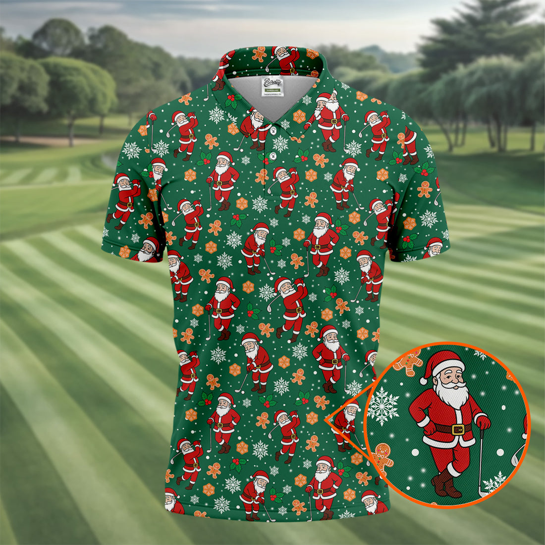 Golfing Santa Fun Golf Shirts For Men, Christmas Golf Shirt, Polo Shirts For Men, Golf Gift For Men