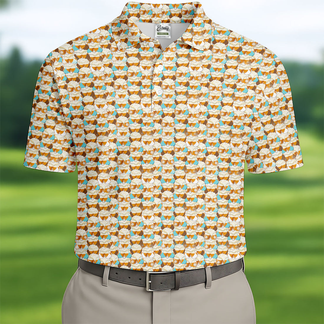 Funny Beer Mug Bikini Pattern Golf Polo Shirt, Golf Polo Shirts For Men, Mens Golf Shirts