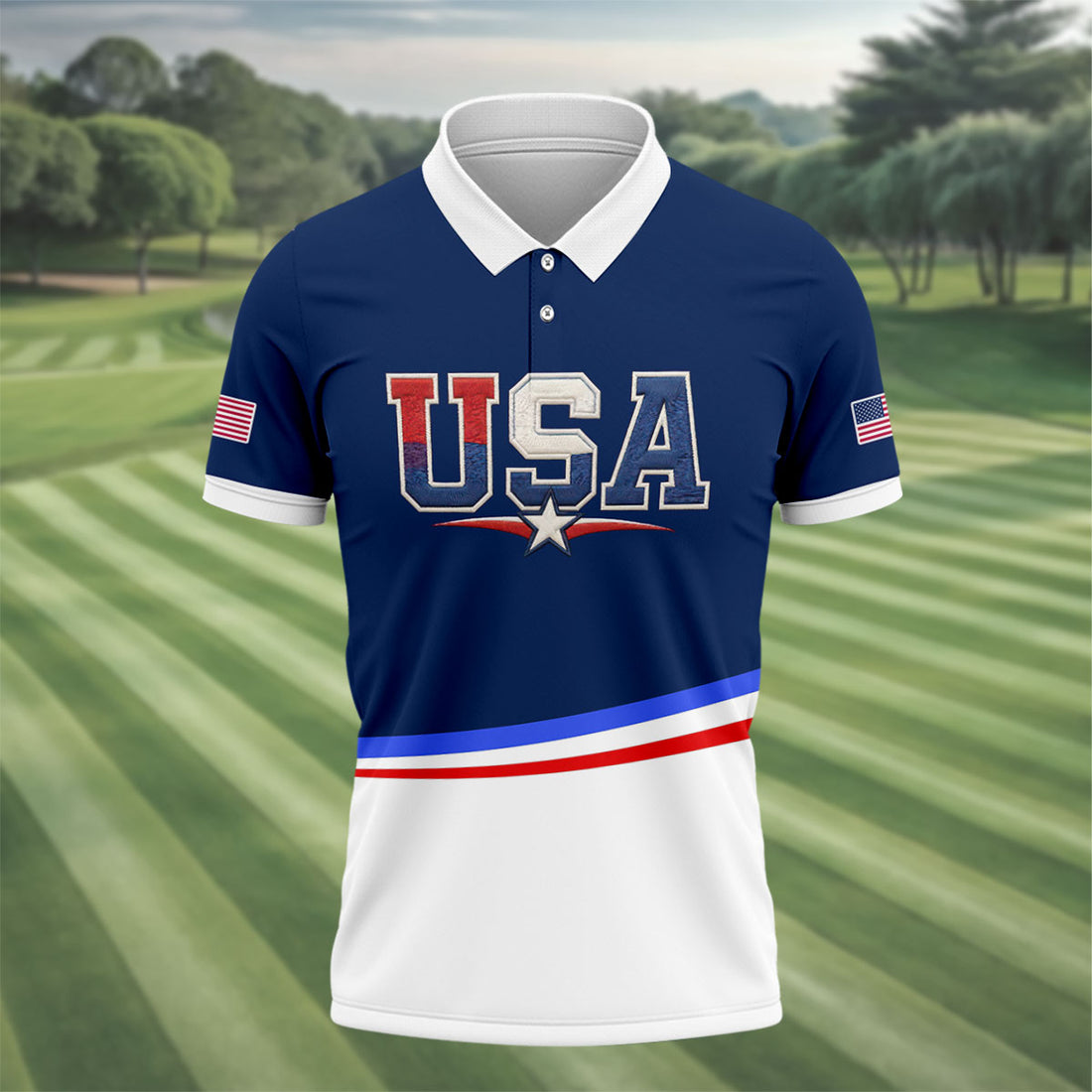 250 Years Of Independence USA Golf Shirt, 4th Of July Patriotic Golf Shirts For Men