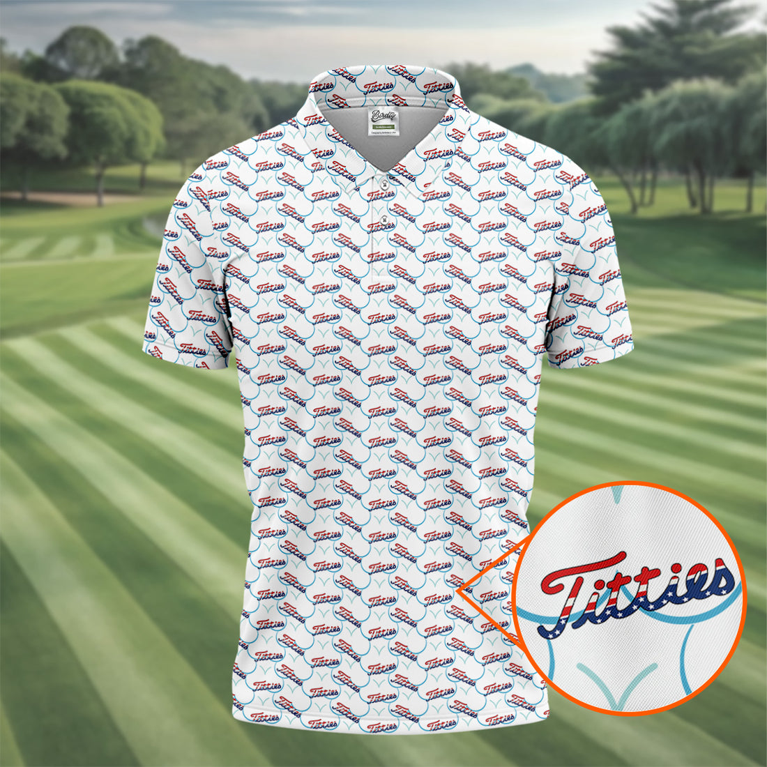 Funny Adult 250th Anniversary Red White Blue Golf Tops For Men, 4th Of July Golf Shirts For Men