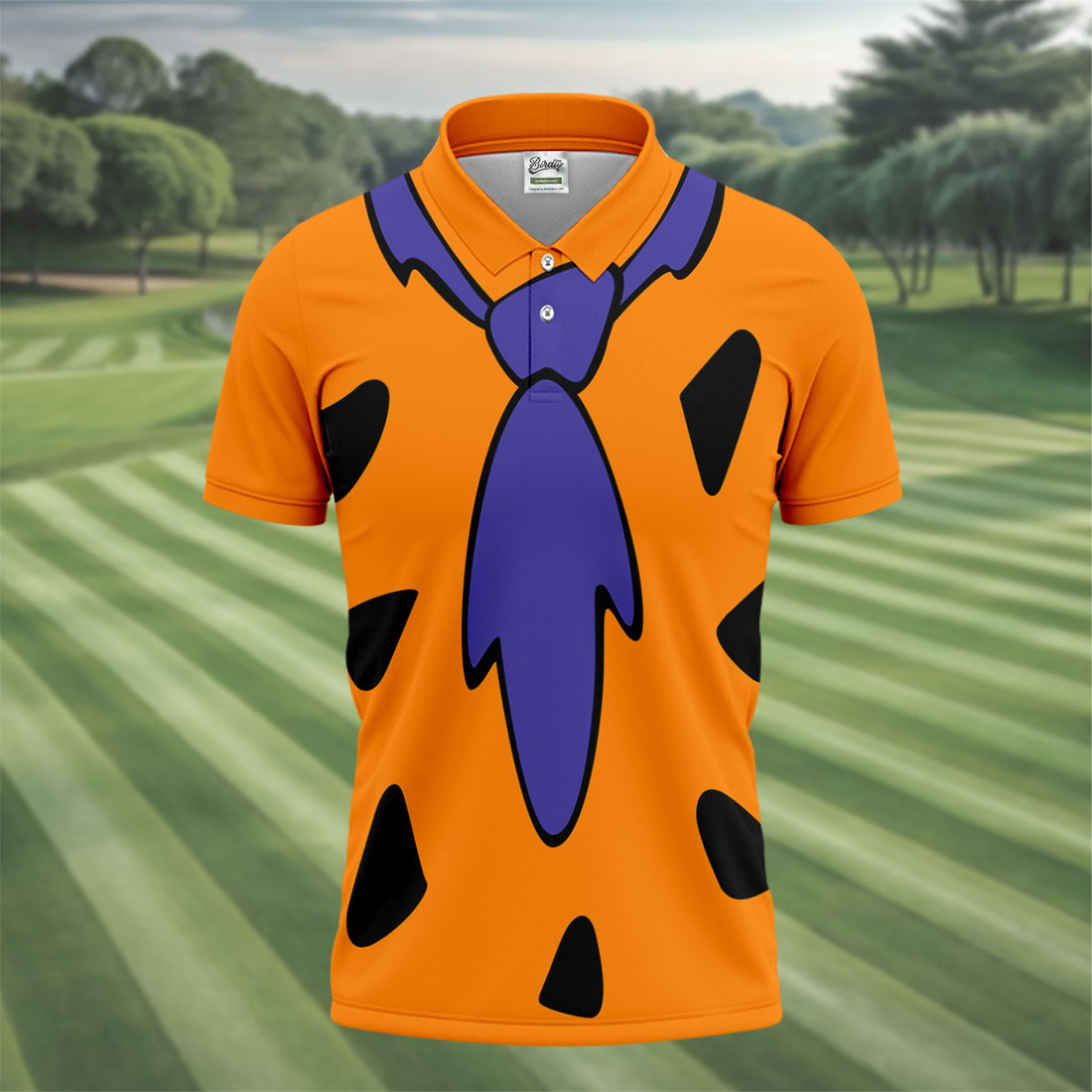 Fred Flintstone Costume Orange Design Hawaiian Golf Shirt, Golf Shirts For Men, Polo Shirts For Men