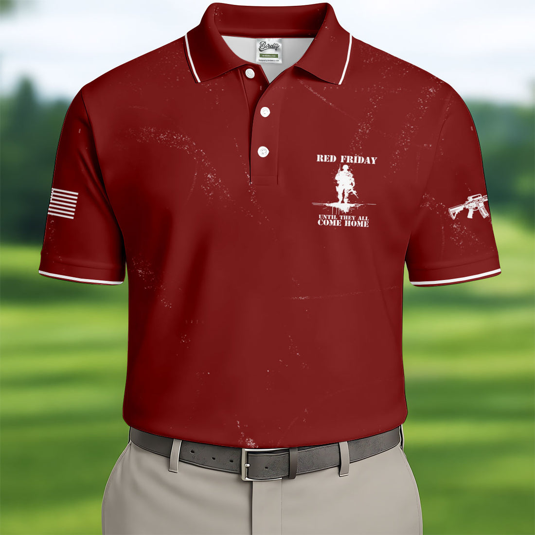 RED Friday Untill They All Come Home Red Golf Shirt, Veteran Memorial 250 Years Polo Shirts For Men