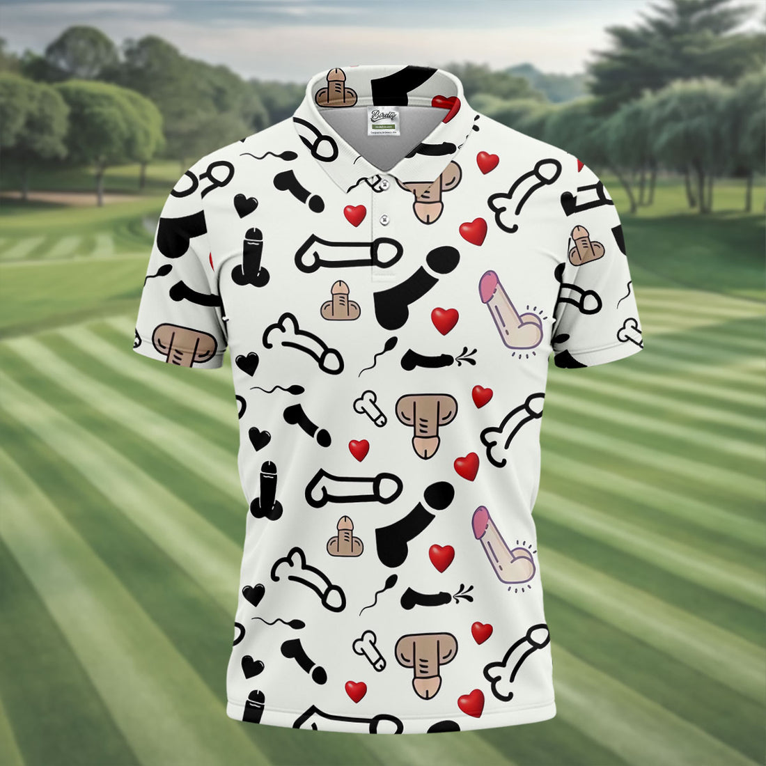 Adult Humor LGBT Pride Men's Funny Golf Shirts, Gay Pride Month Celebrate Golf Shirts For Men