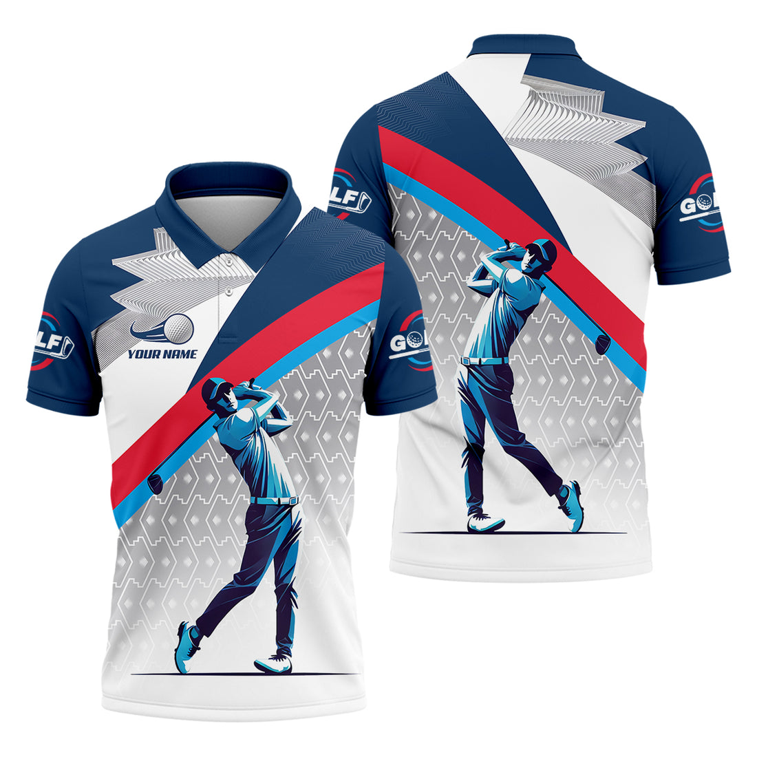 Swing Golfer Men's Golf Polo Shirt, Golfers Gift, Mens Golf Gift