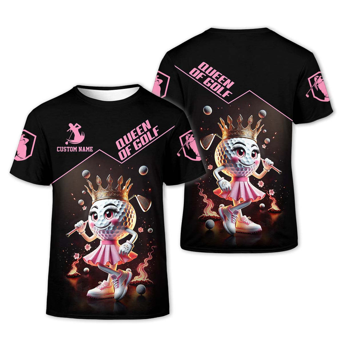 Queen Of Golf Custom Womens Golf Polo Shirt, Golfing Apparel, Womens Golf Gifts