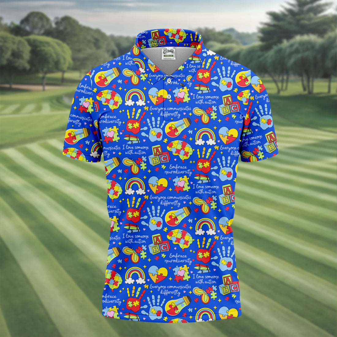 I Love Someone With Autism Blue Golf Shirt, Autism Awareness Color Polo Shirts For Men, Golf Shirts For Men