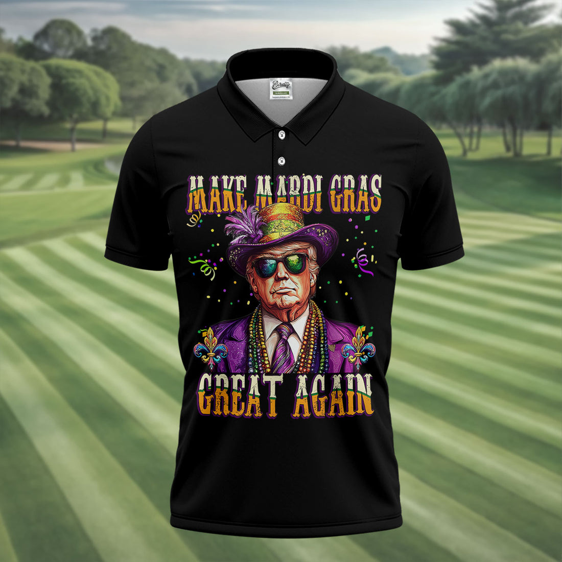 Make Mardi Gras Great Again Men's Funny Golf Shirts, Golf Shirts For Men, Polo Shirts For Men