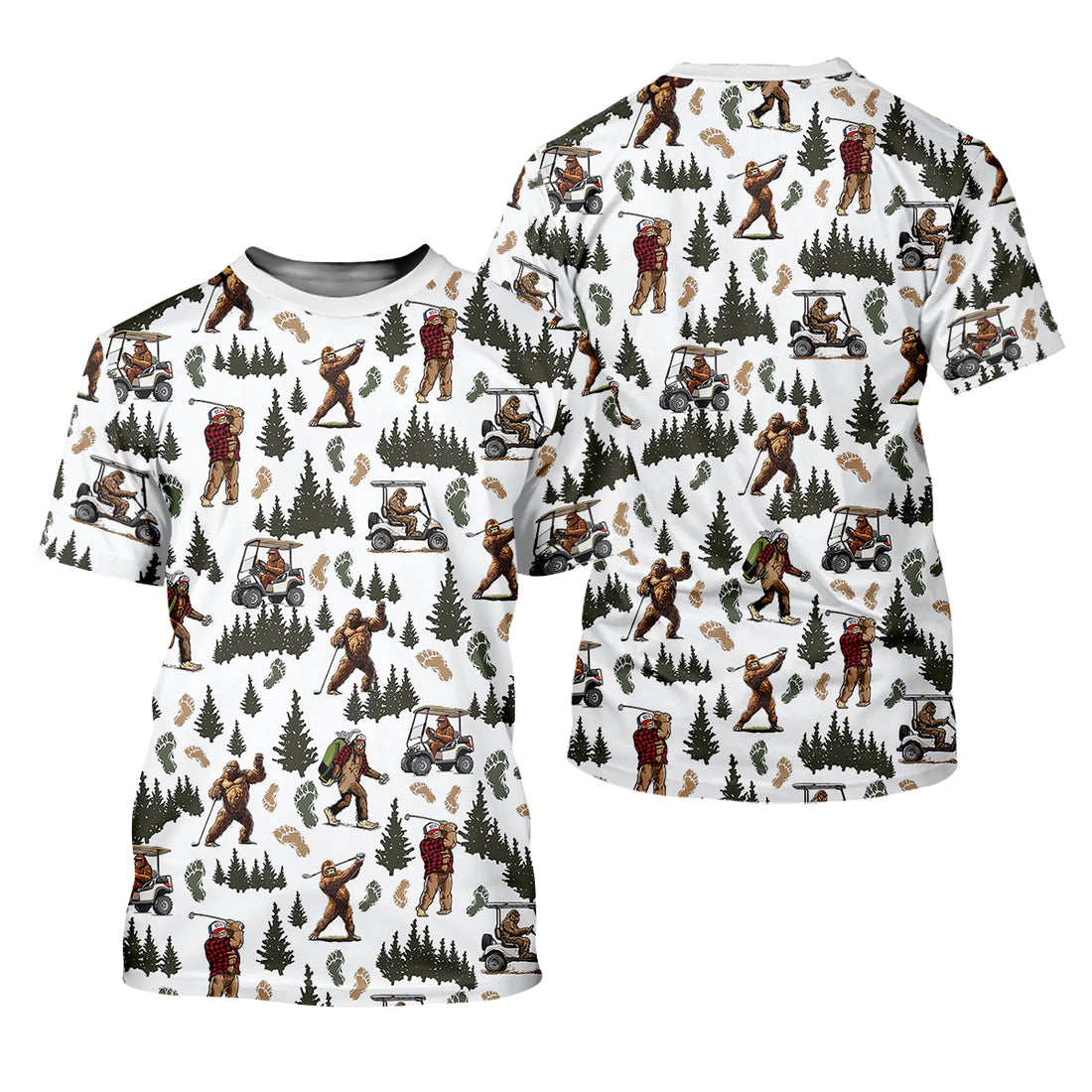 Bigfoot Sasquatch Men's Golf Polo Shirt, Funny Golf Shirt, Men Golf Gifts