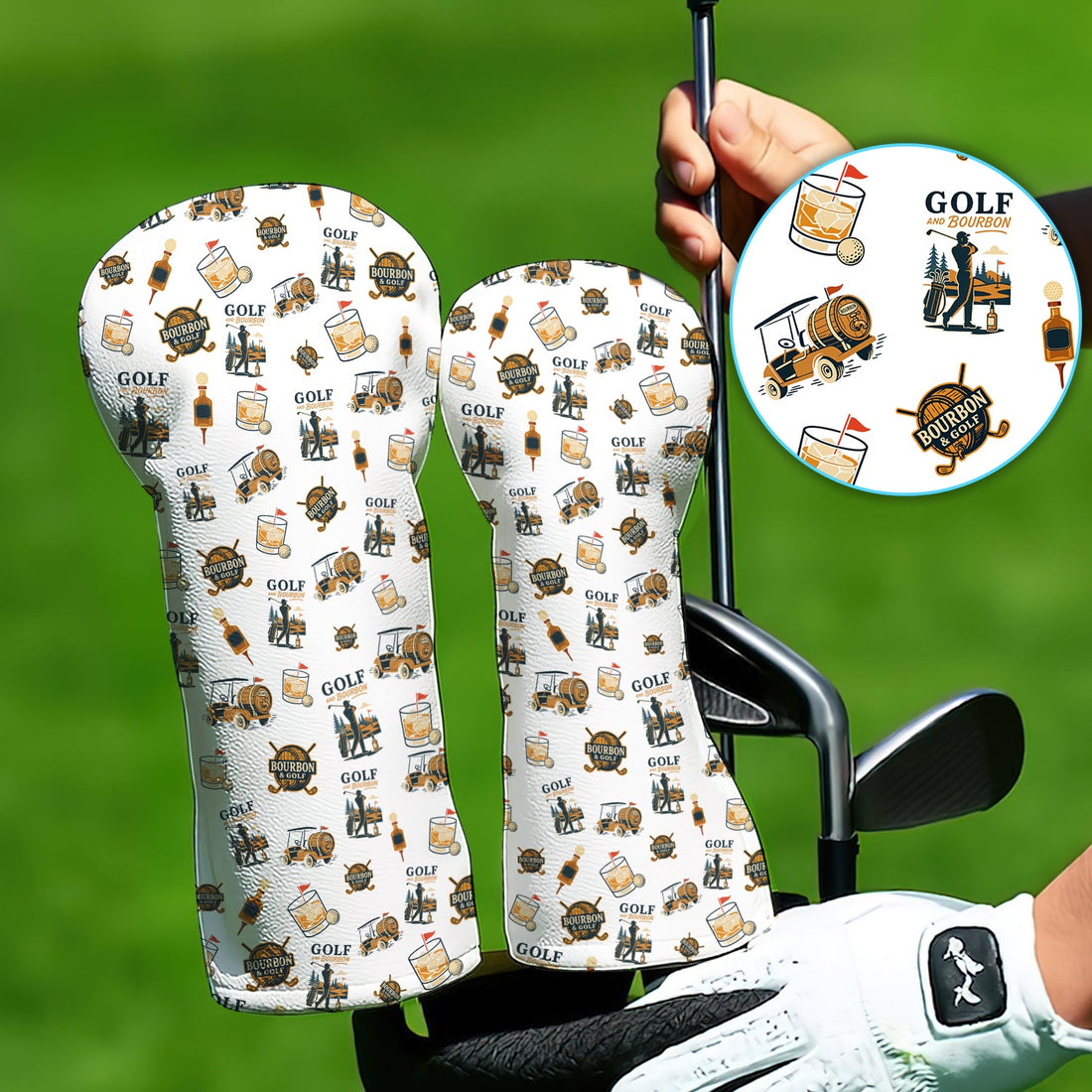 Bourbon And Golf Vintage Golf Head Cover - Funny Golf Gift - View 5