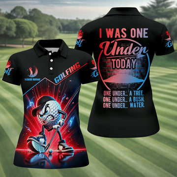 Custom I Was One Under Today Golf Polo Shirt, Women’s Golf Polo, Ladies Golf Shirts